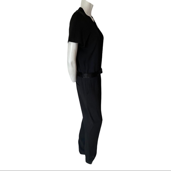 DKNY Black Jumpsuit with Satin Accents Size 10 - Picture 2 of 3